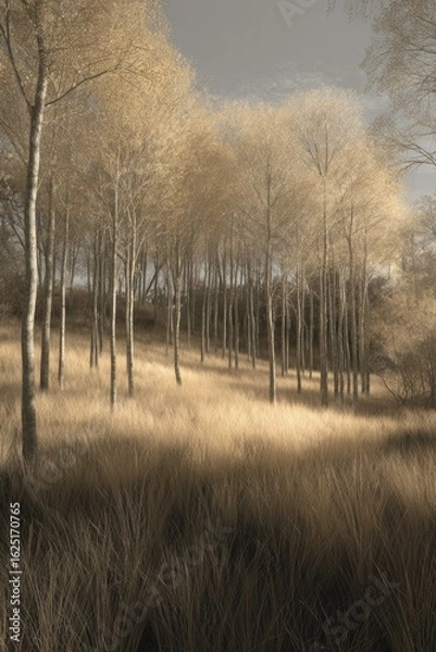 Obraz Golden Autumn Forest Path