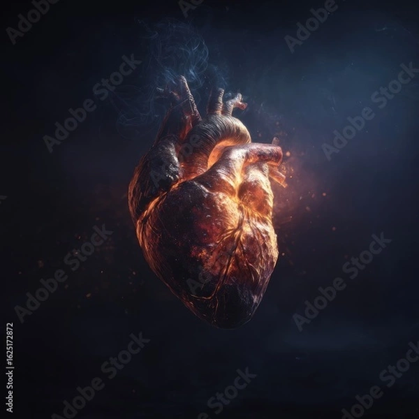 Obraz Abstract Glowing Heart Digital Art