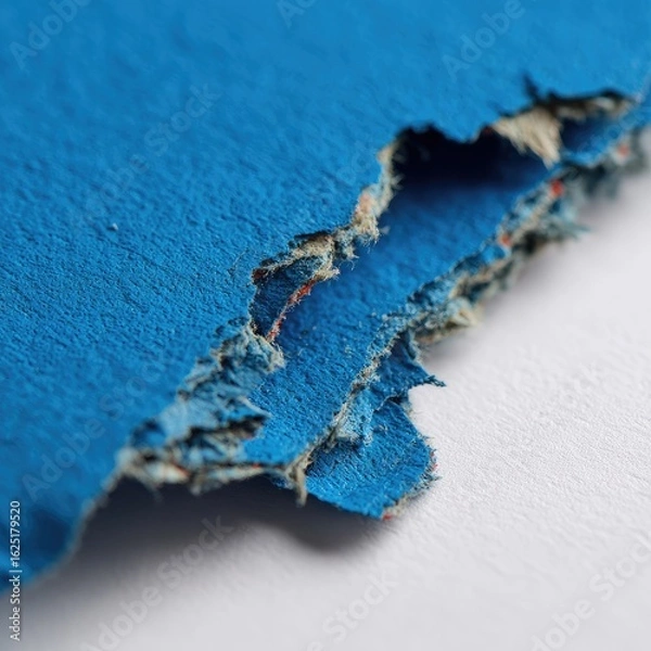 Obraz Torn Blue Paper Texture Close Up