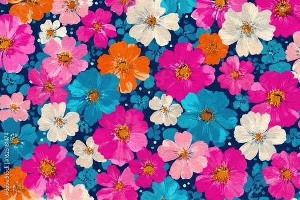 Obraz Vibrant Floral Pattern Design