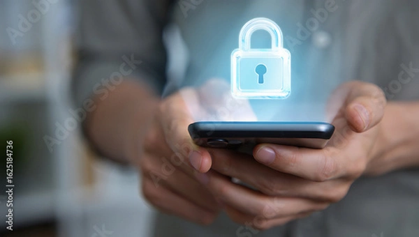 Obraz Smartphone security and digital protection concept