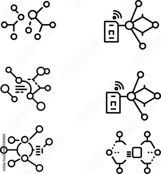 Fototapeta Chemistry formulas vector illustration with molecule and pattern design on white background