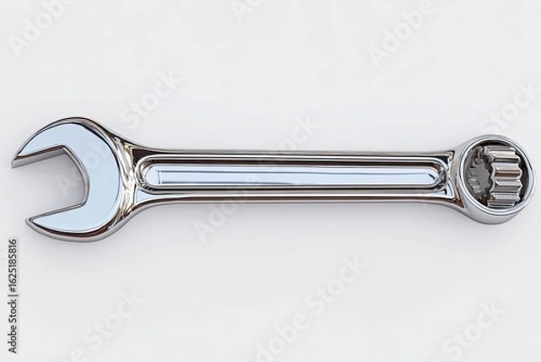 Obraz Chrome Wrench On White Background
