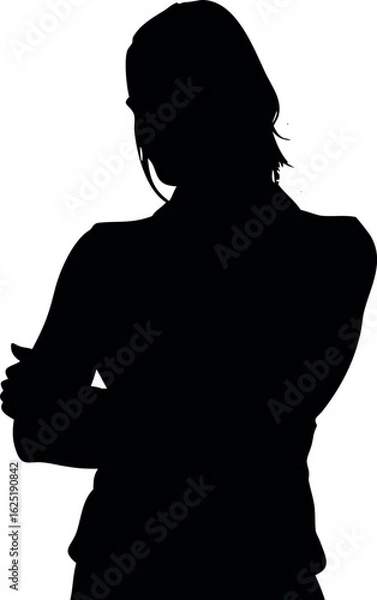 Obraz Elegant silhouette of a woman with long flowing hair