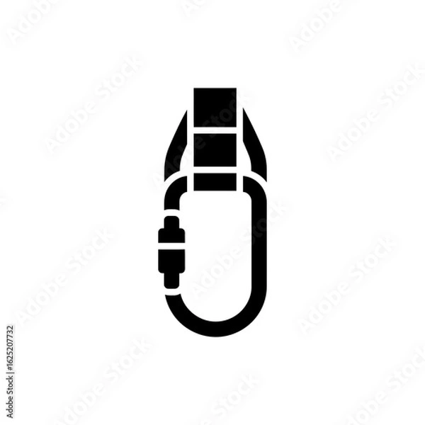 Obraz  Fall Arrest Lanyard Black Filled Icon Safety Harness Equipment