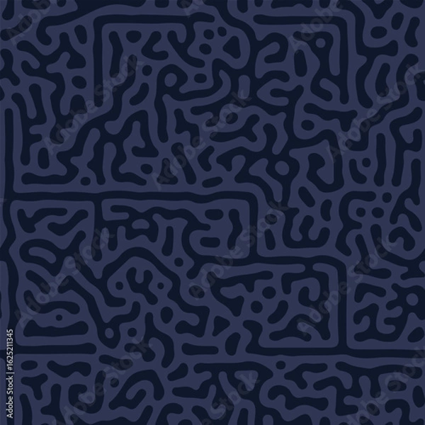 Obraz Dark stripes seamless Turing pattern. Hand drawn vector illustration