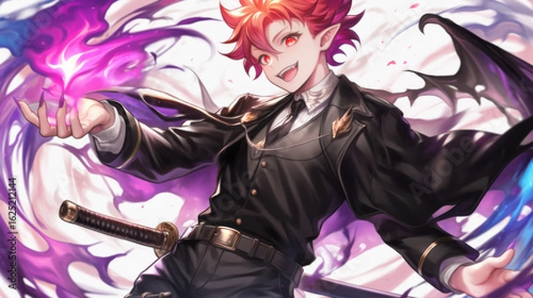 Fototapeta Wings of Ruin: The Enchanter with Violet Flame