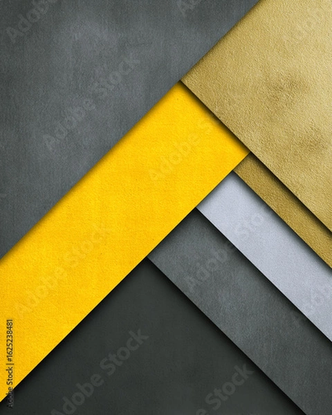 Fototapeta Art Deco style: ochre and graphite background, minimal art deco layout for modern presentation or branding