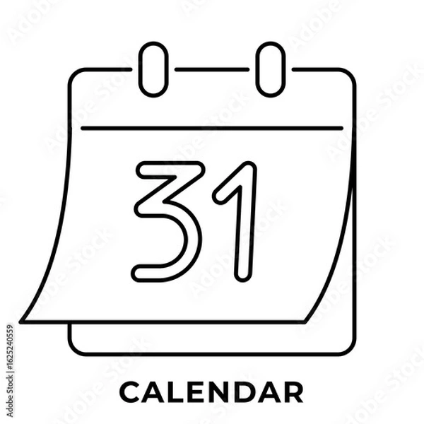 Obraz Halloween Calendar Icon, Spooky October Event Reminder Vector, Icon Outline Style