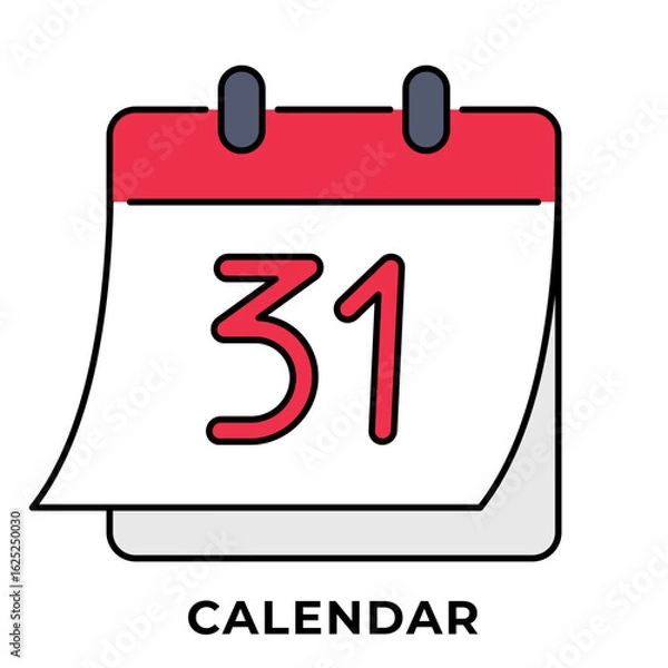 Obraz Halloween Calendar Icon, Spooky October Event Reminder Vector, Icon Line Color Style