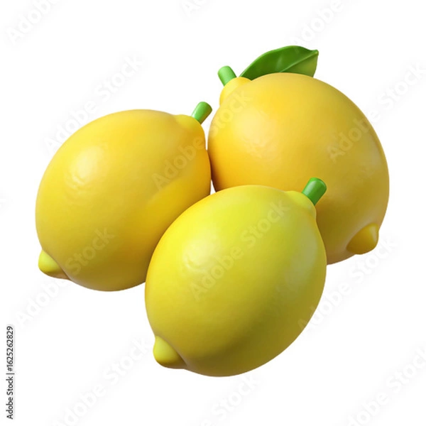 Fototapeta Lemons and Limes 3D PNG - Fresh Whole and Sliced Citrus Fruits