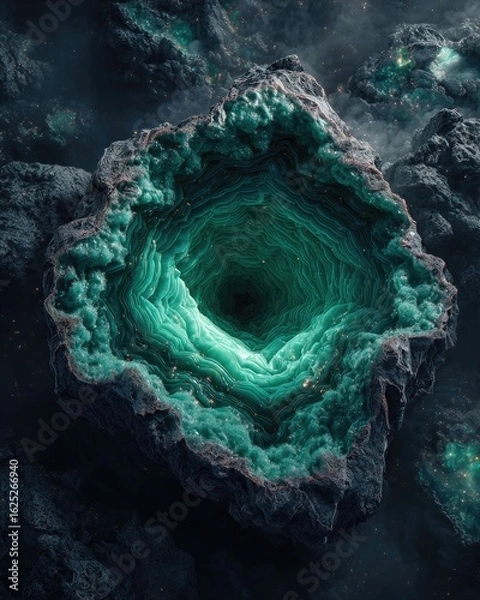 Fototapeta Abstract Geometric Space Tunnel Design