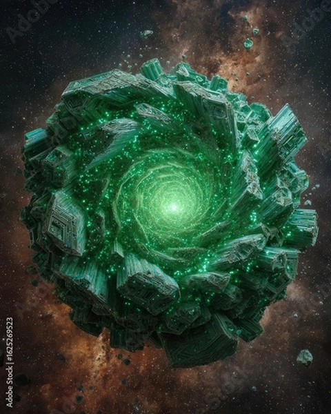 Fototapeta Emerald Cosmic Structure In Deep Space