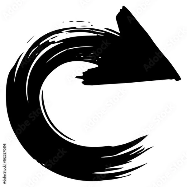 Fototapeta Brush Stroke Arrow Icons PNG. Hand Painted Arrows in Red, Blue and Black