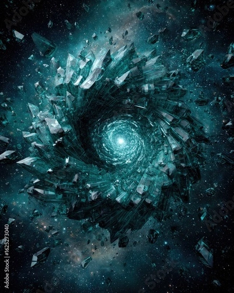 Fototapeta Abstract Cosmic Spiral Explosion In Space