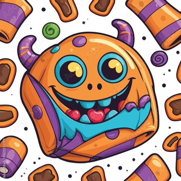 Obraz Halloween Candy with Monster Face