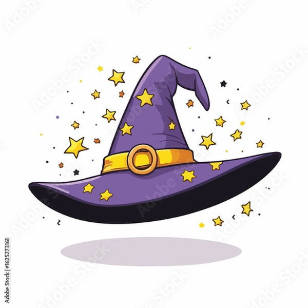 Obraz Cute Witch Hat with Star Decoration