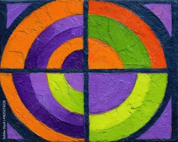 Fototapeta Abstract Geometric Art With Vibrant Circles