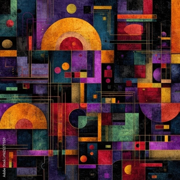 Fototapeta Abstract Geometric Pattern Design With Colorful Shapes