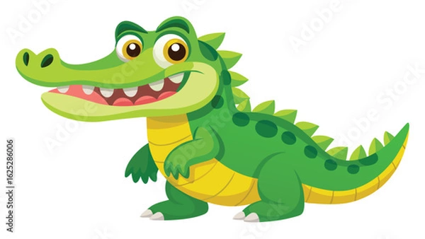 Obraz Vector illustration of a crocodile clipart, featuring a stylized crocodile in a simple, colorful design..eps