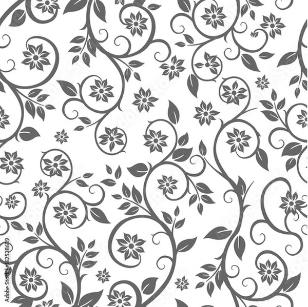 Fototapeta Seamless floral pattern repeating tiles backdrop background