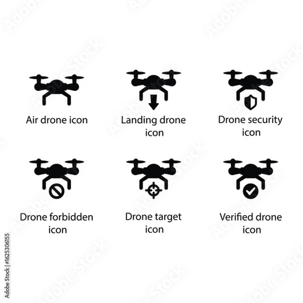 Obraz Air, Landing, security, forbidden, target, Verified, drone icon