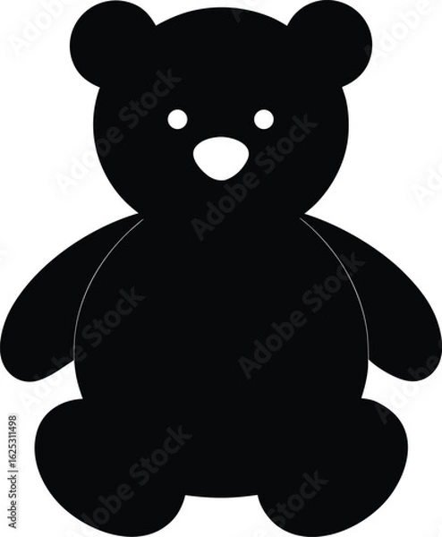 Obraz black teddy bear silhouette on white background