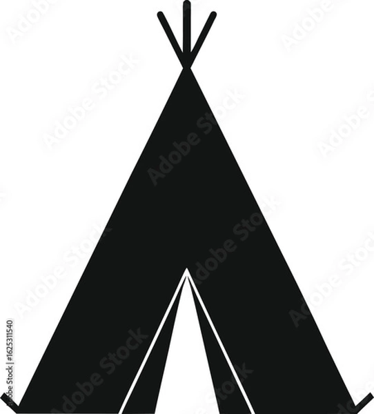 Obraz black tipi silhouette on white background