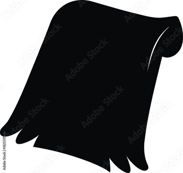 Obraz black towel silhouette on white background
