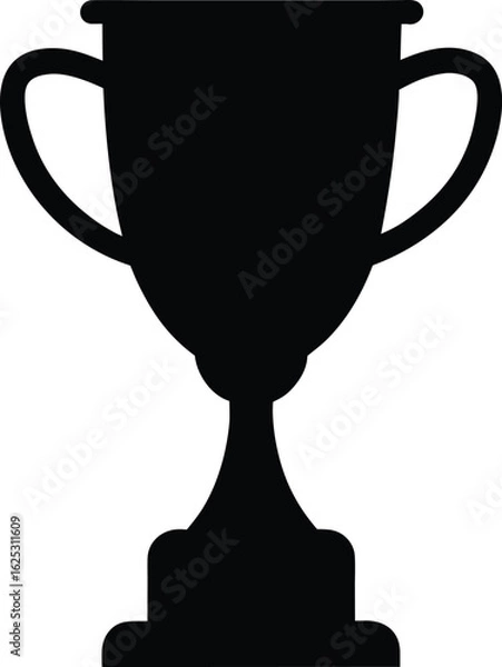 Obraz black trophy silhouette on white background