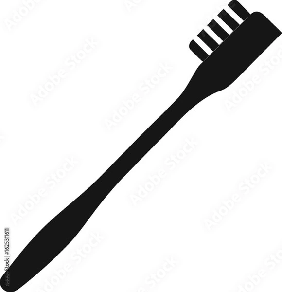 Obraz black toothbrush silhouette on white background