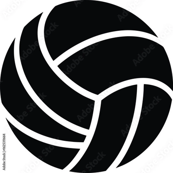 Obraz black volleyball silhouette on white background