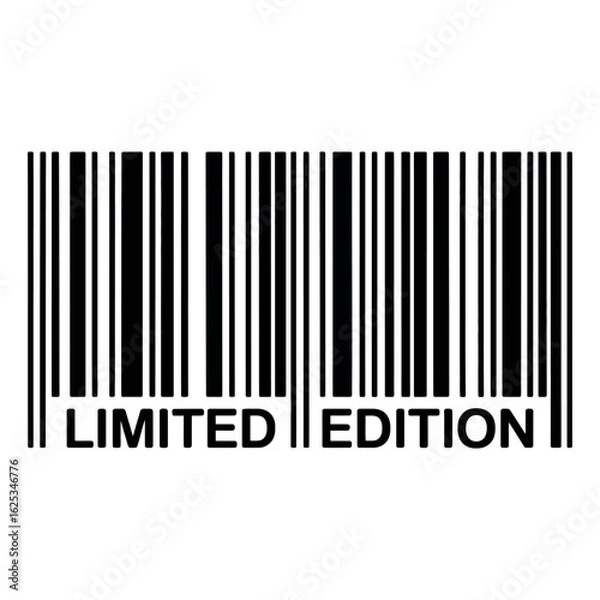 Fototapeta Barcode With Limited Edition Text typography