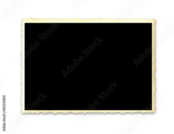 Fototapeta Real old photo with clipping path for the inside, blank vintage frame
