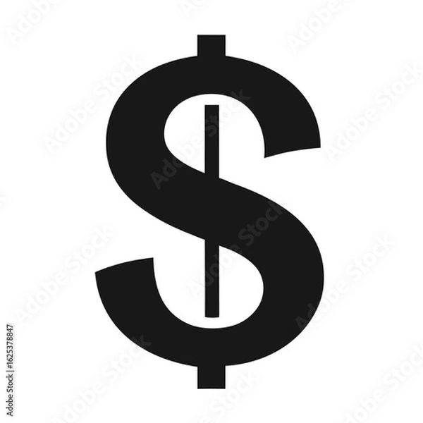 Fototapeta Stylized dollar sign graphic on white background