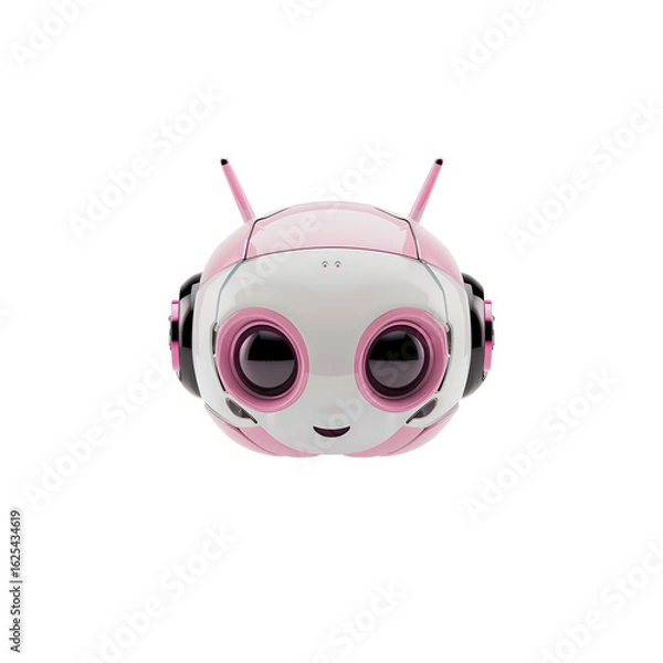 Obraz Cute Pink AI Robot Icon 3D