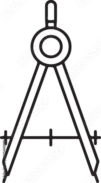 Fototapeta Geometric Compass Illustration Tool for Drawing and Measuring Precise Circles in Mathematics and Engineering