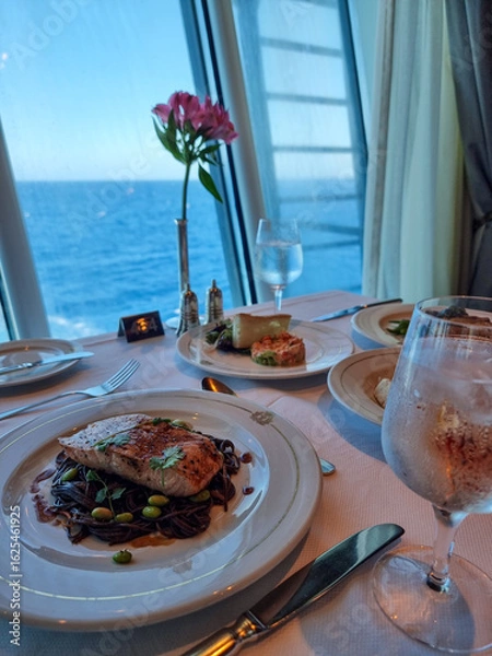 Fototapeta served table in restaurant