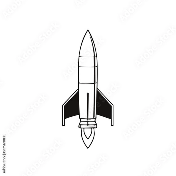 Fototapeta Vector illustration of a space rocket launching for science and exploration