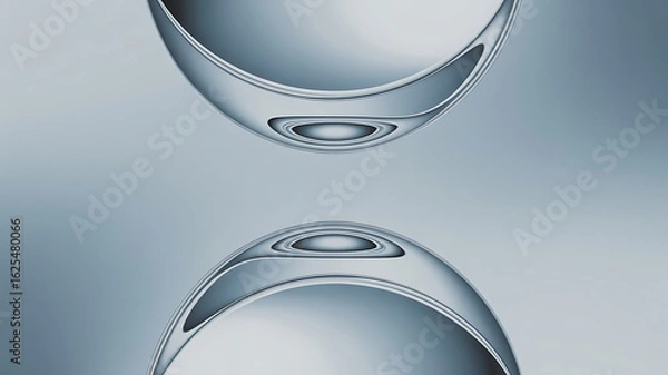 Fototapeta Abstract design featuring sleek, reflective forms, creating a sense of fluidity and modern elegance.