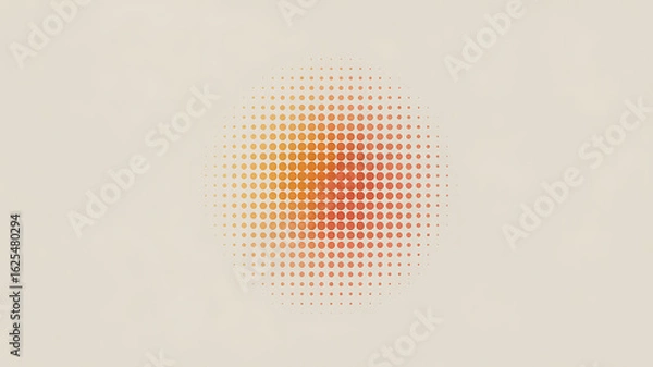 Fototapeta Circular gradient of orange dots creates a vibrant, radiating, and textured visual effect.