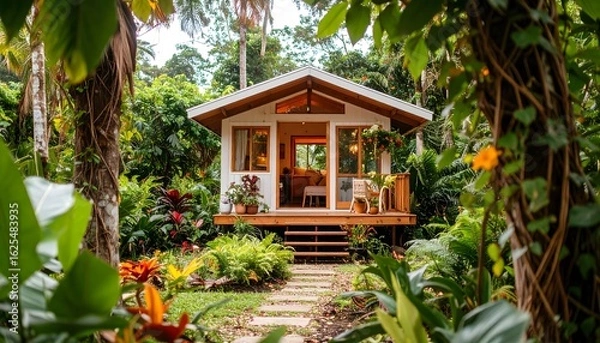 Obraz Boho tiny house in UXA lush forest