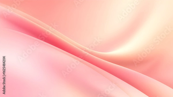 Fototapeta Soft flowing pastel pink and cream colored fabric with gentle waves and highlights creating a smooth elegant textured background