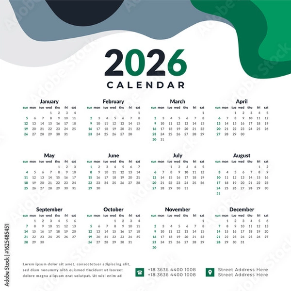 Obraz 2026 Calendar for Planning