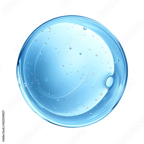 Obraz Blue gel drop with bubbles isolated on a transparent background