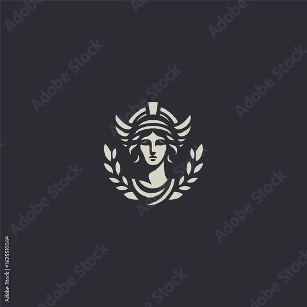 Fototapeta Athena logo in strong and elegant silhouette style.