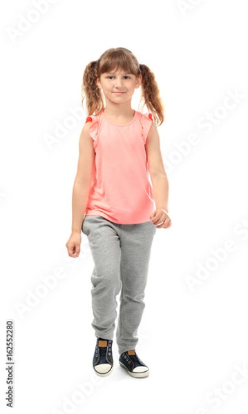 Obraz Cute funny girl on white background