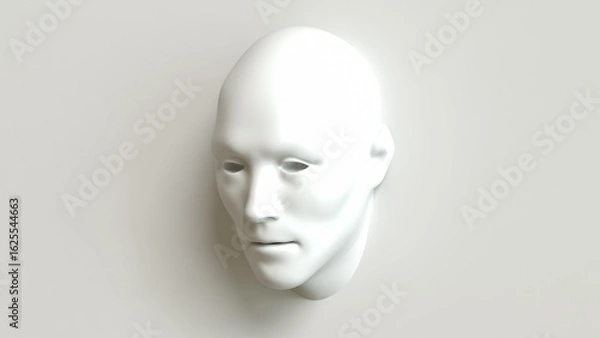 Obraz The White face for Abstract Background concept 3d Rendering.