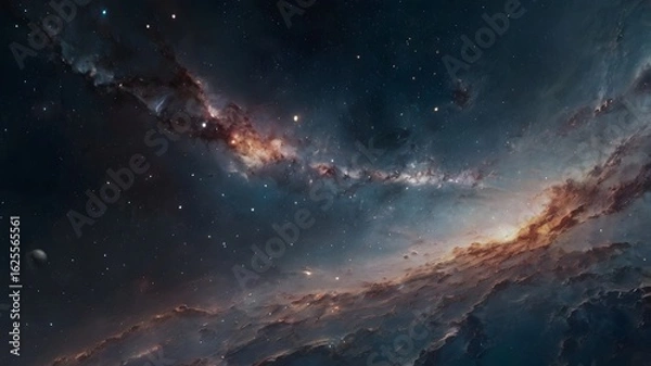 Fototapeta Outer Space Scene with Nebula and Starfield