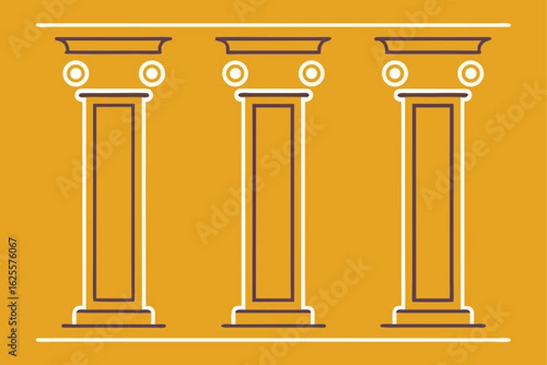 Fototapeta interior architectural detail drawings of columns  (1).eps